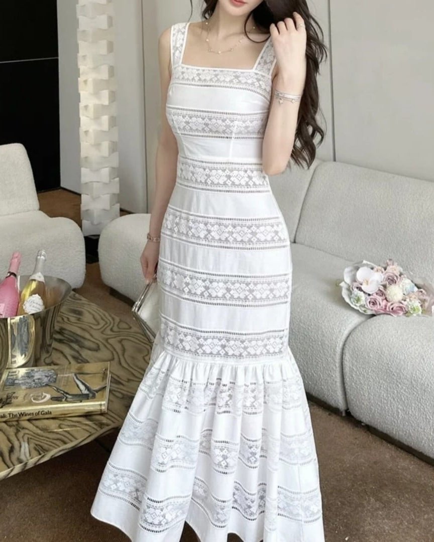 SOERA Celeste Embroidered Lace Fishtail Dress - Dress -  XS