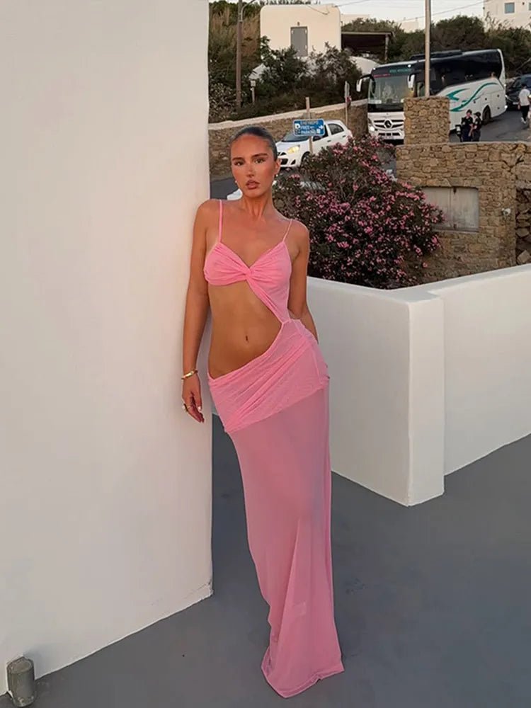 SOERA Jovana Twist Cut Out Maxi Dress - Dress -  Pink XS