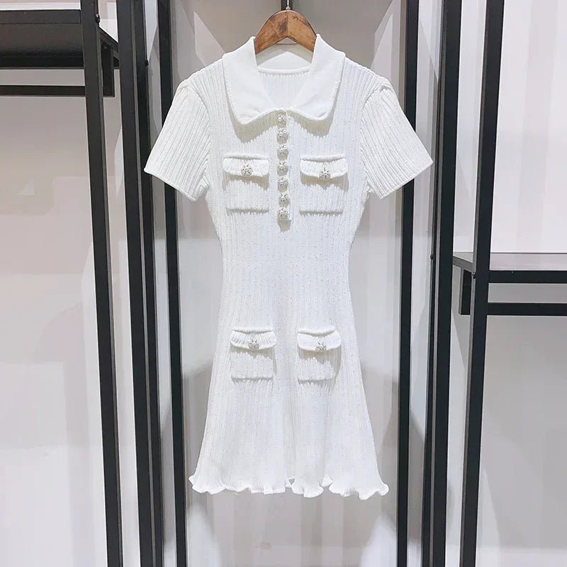 SOERA Katya Sequin Knit Mini Dress - Dress -  White M