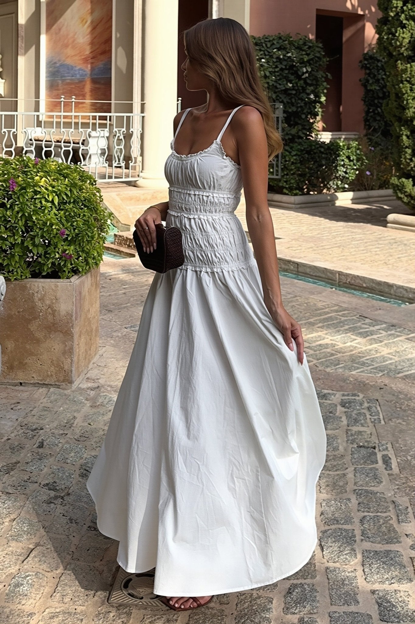 SOERA Mary Square Neck Bodycon Maxi Dress - Dress - SOERA-012547-WHI-S-19363 White S