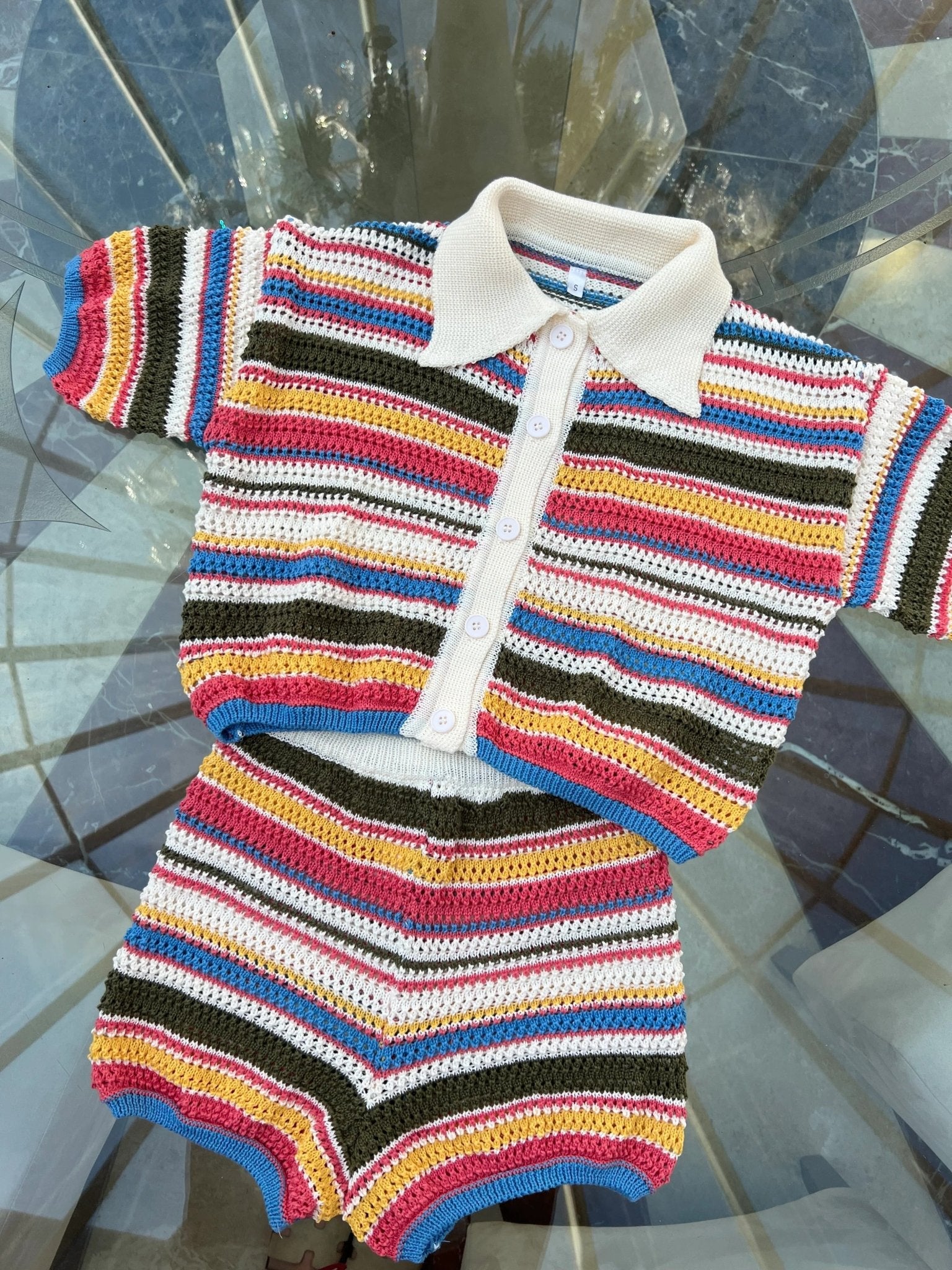 SOERA Sophie Striped Crochet Co-ord Set - Dress - SOERA-995651-TWI-M-24611 Twilight M