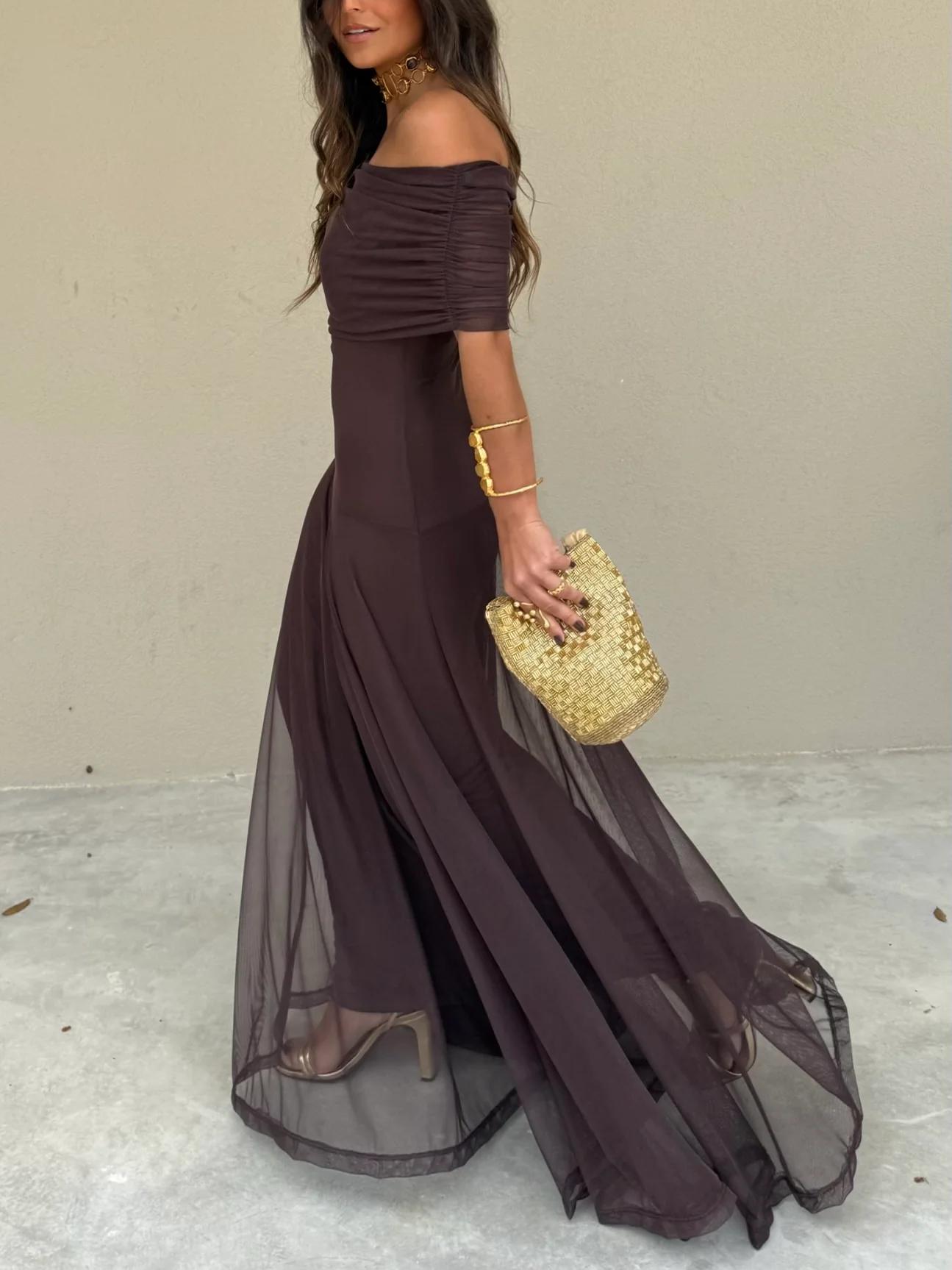 SOERA Anya Off Shoulder Maxi Dress - Dresses - KF1770383550815814023 M