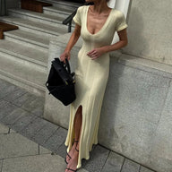 Vestido Comprido Canelado Bernadette