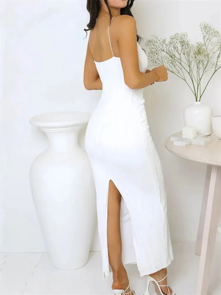 SOERA Bianca Ruched Sleeveless Party Dress with Back Split - Dresses -  Black S