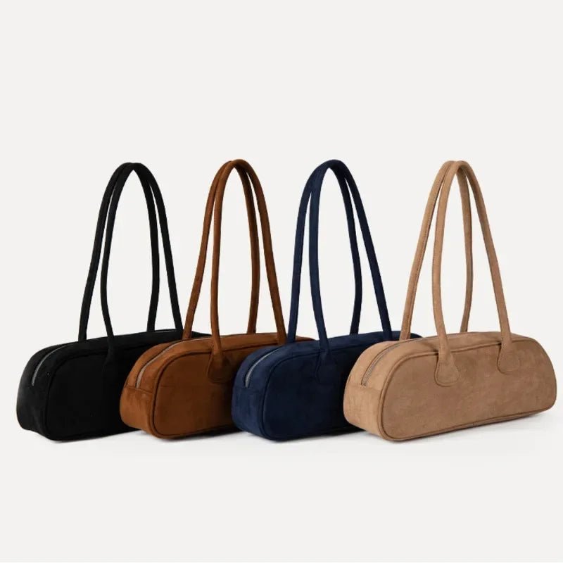 SOERA Pauleen Baguette Suede Bag - Handbags - 3256808620401282-;kx1763048697264675669 Blue