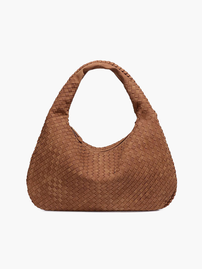 SOERA Suede Woven Bag XL - Handbags -  Light Brown