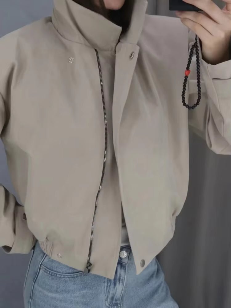 SOERA Carmen Cropped Bomber Jacket - Jacket -  Beige L