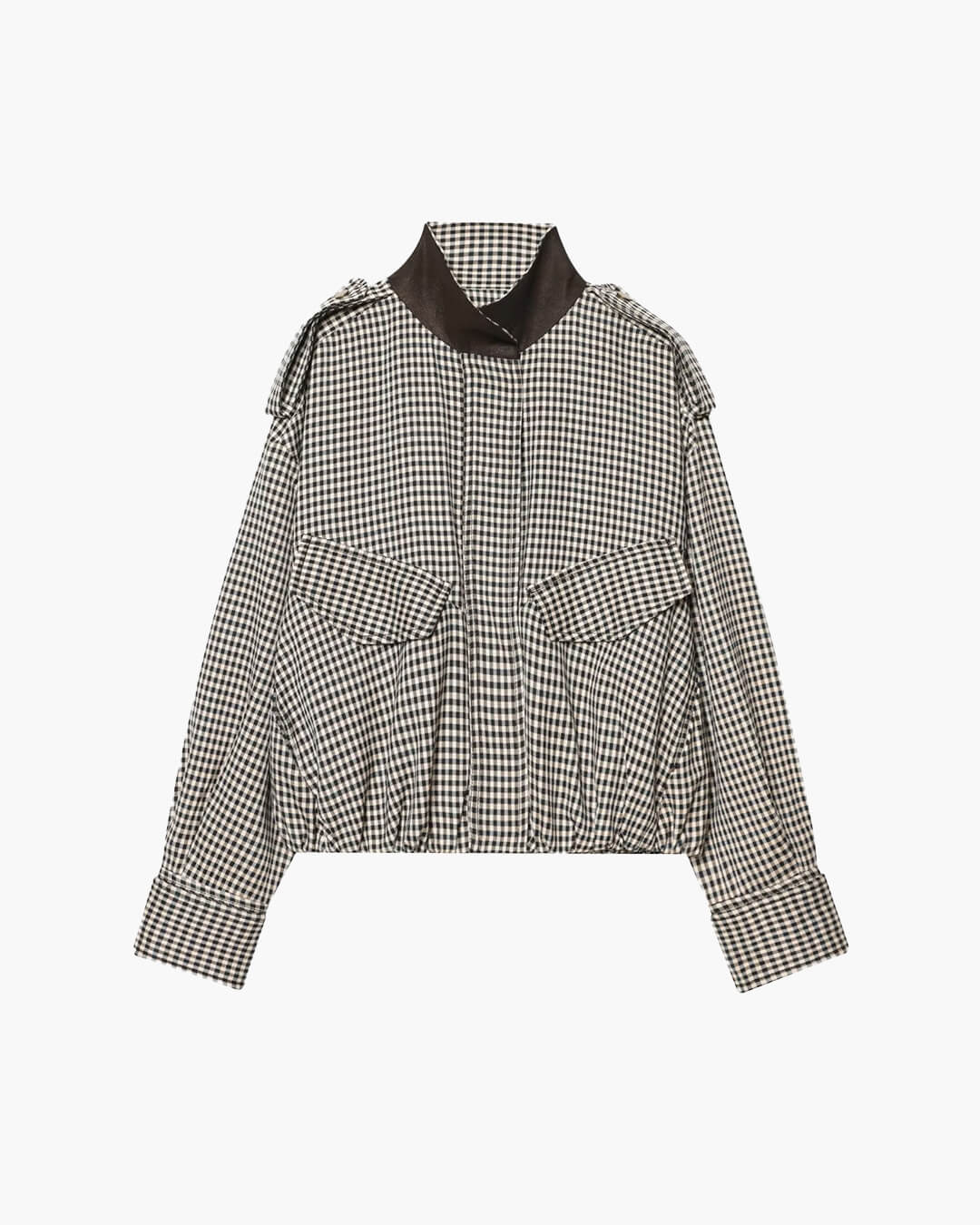 SOERA Emma High Neck Checked Bomber Jacket - Jacket - SOERA-331395-ONL-S-01219 S