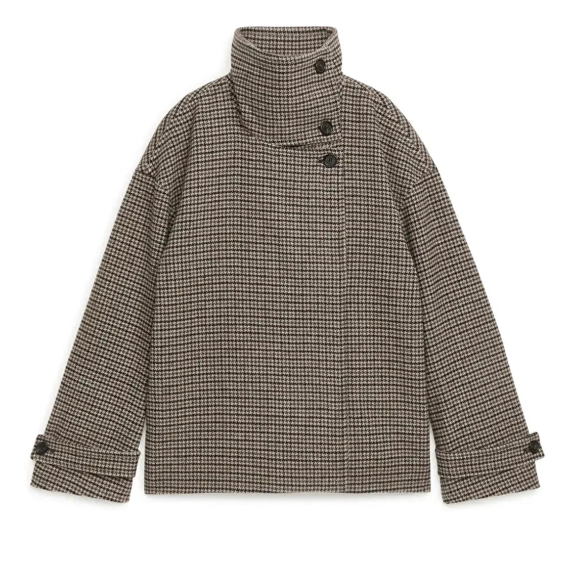 SOERA Nadia Houndstooth Buttoned Stand Collar Jacket - Jacket - SOERA-085571-ASP-S-19299 S