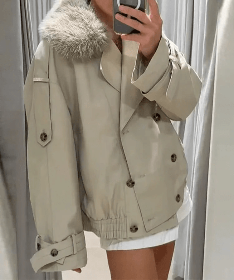 SOERA Camille Trench Coat with Faux Fur - jackets - 3256808365179930-;tx1756557808119247047 Creme XS