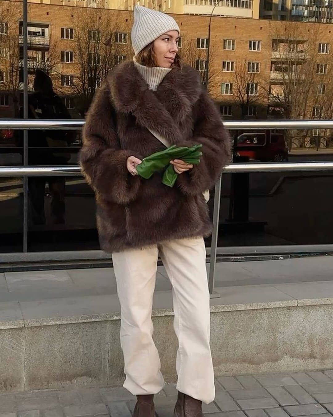 SOERA Carissa Faux Fur Coat - Jackets - 3256810153581963-;Wk1766488748813455987 Dark Brown S