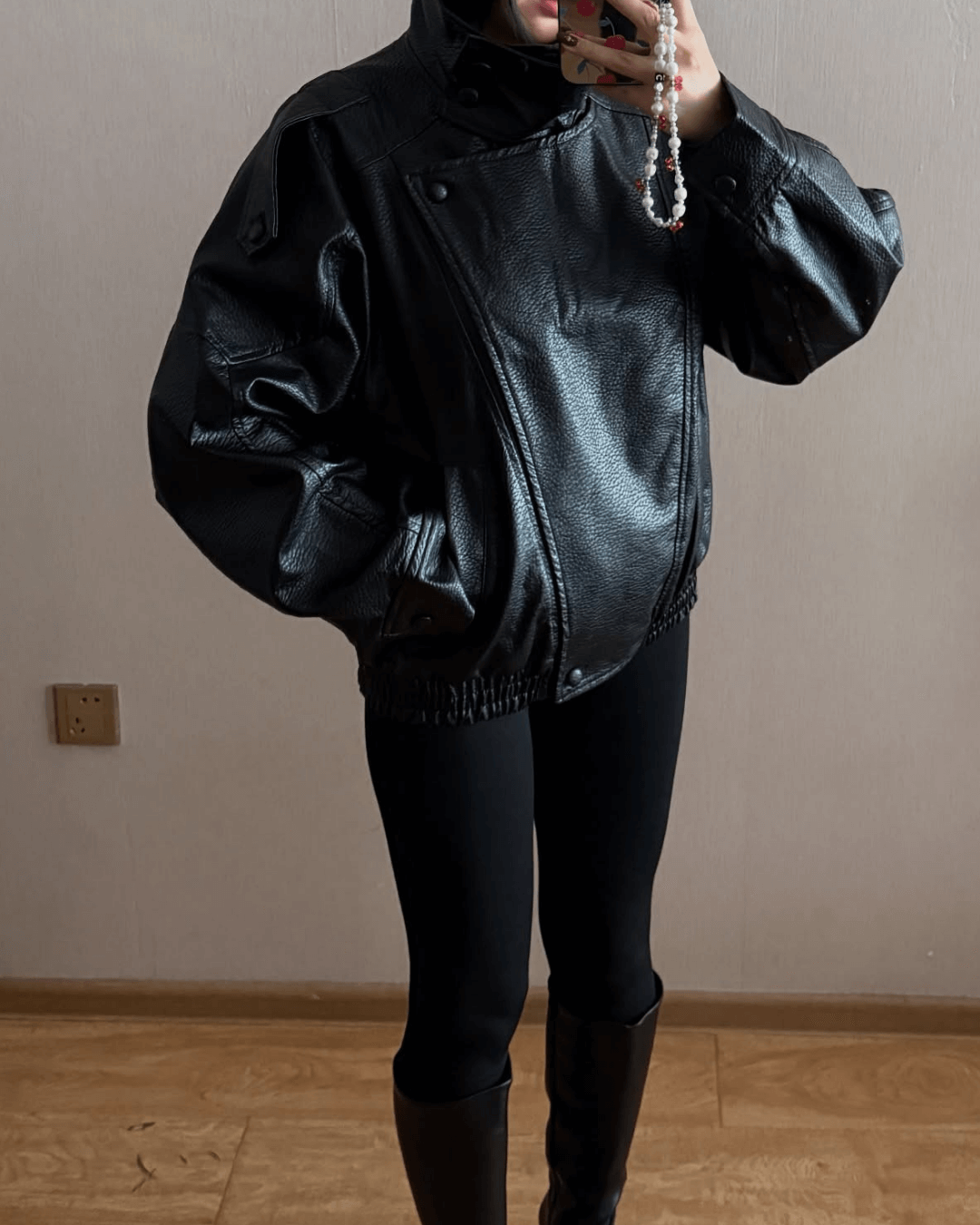 SOERA Carla Asymmetrical Leather Jacket - Jackets -  Black S