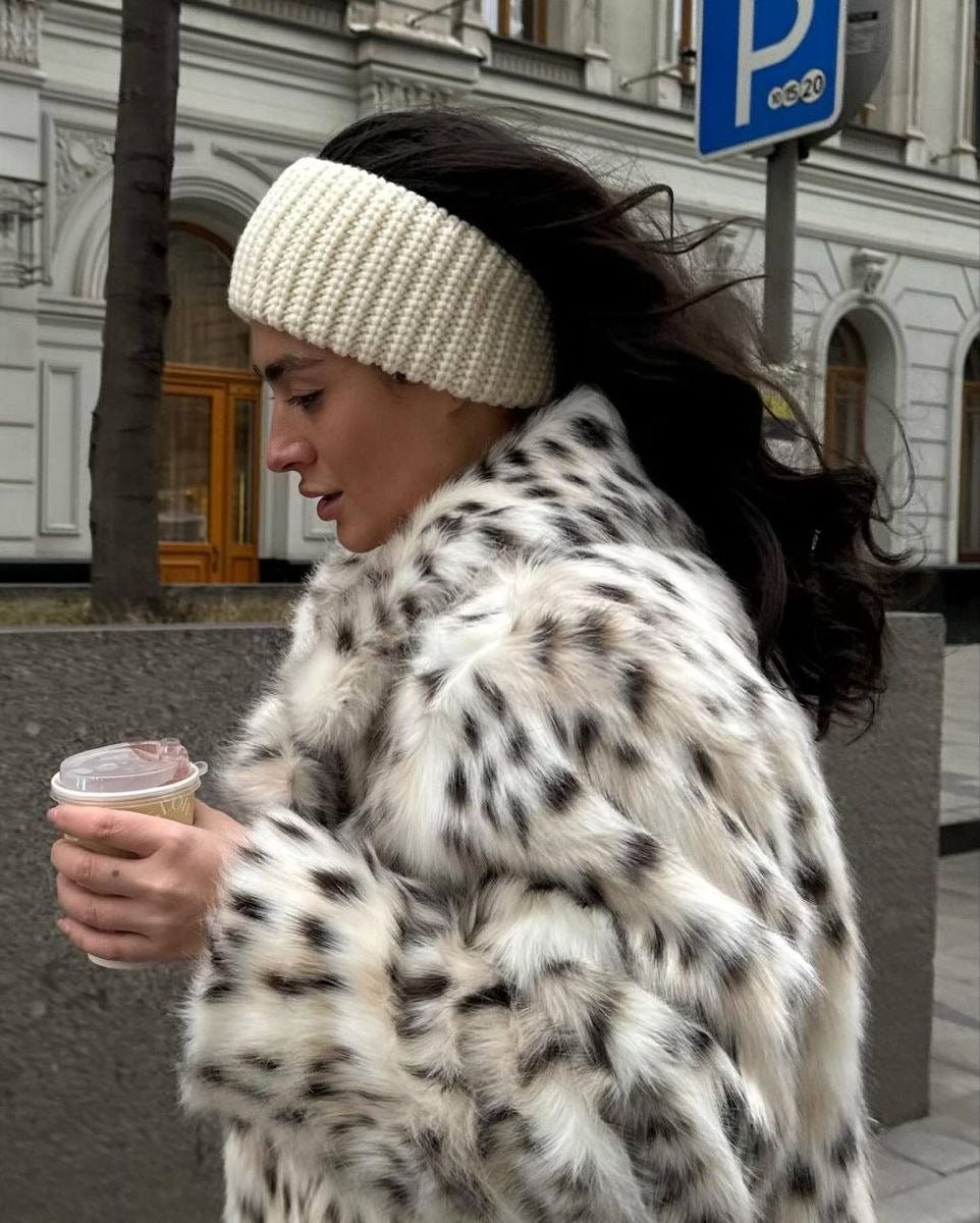 SOERA Celeste Leopard Faux Fur Coat - Jackets - um1764442362185470010 White Leopard XS