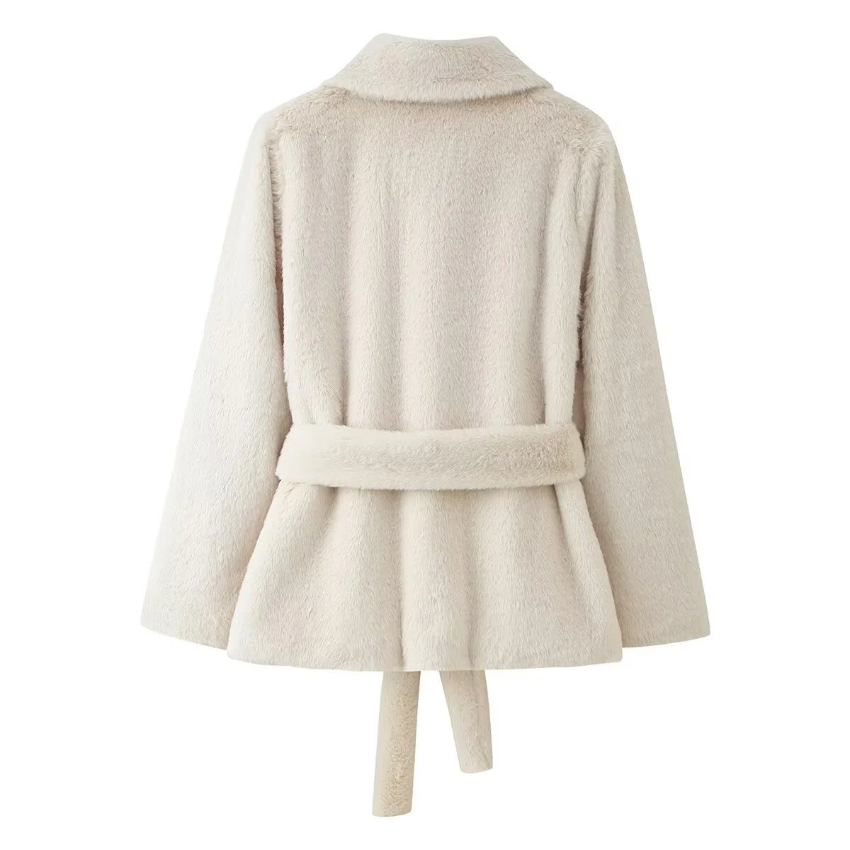 SOERA Farrah Faux Fur Coat with Belt - Jackets - 3256810101987871-;Ch1763625119772959543 Creme L