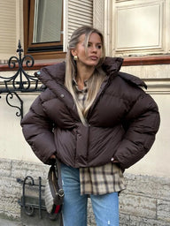 Casaco Puffer Curto com Capuz Gaia