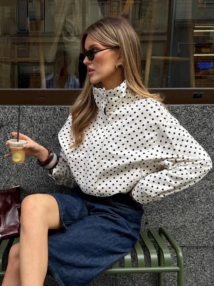 SOERA Hermine Polka Dot Jacket - Jackets - 1005009613676654-;Qz1773321573298258632 White S
