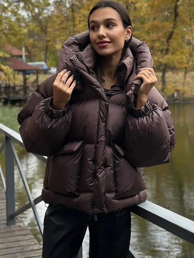 SOERA Janine Hooded Puffer Jacket - Jackets - nT1762345864134106555 Dark Brown S
