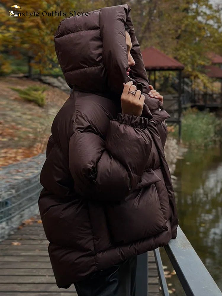 SOERA Janine Hooded Puffer Jacket - Jackets - xB1762345864134336305 Dark Brown L
