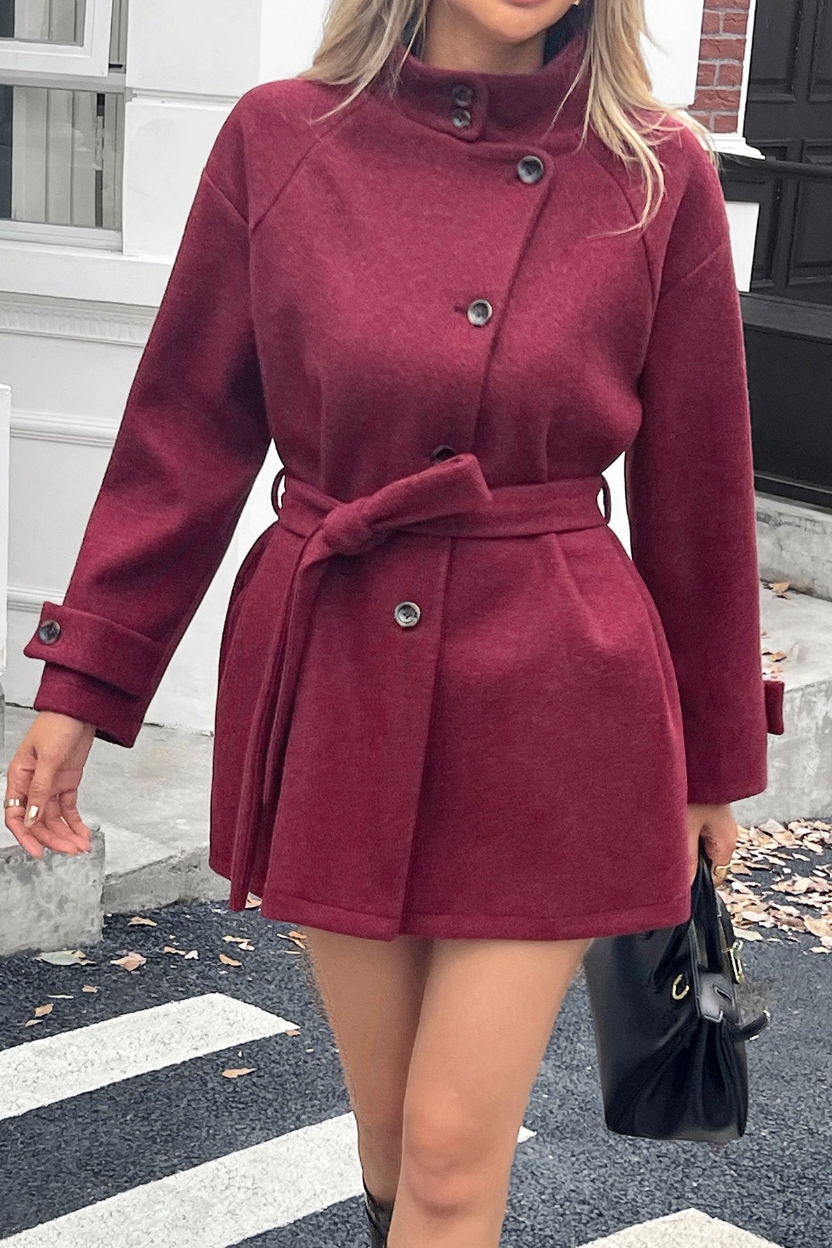 SOERA Jolina Belted Coat - Jackets - qA1762345864131013407 Red L