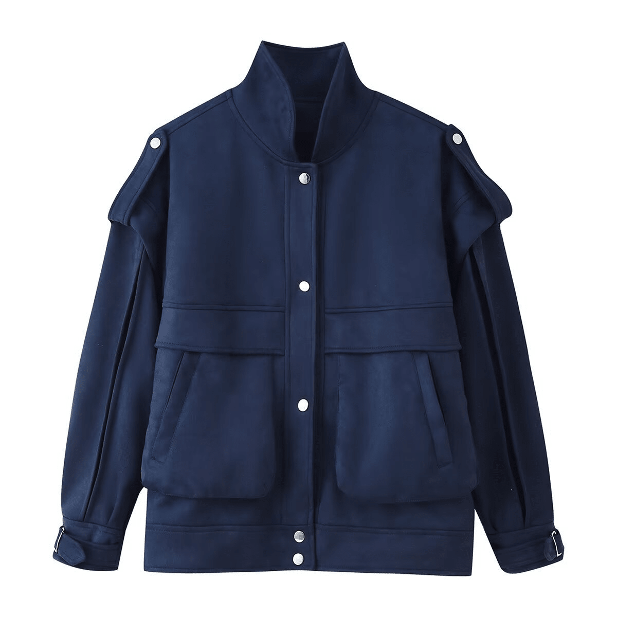 SOERA Mila Wide Shoulder Faux Suede Jacket - Jackets -  Navy Blue S