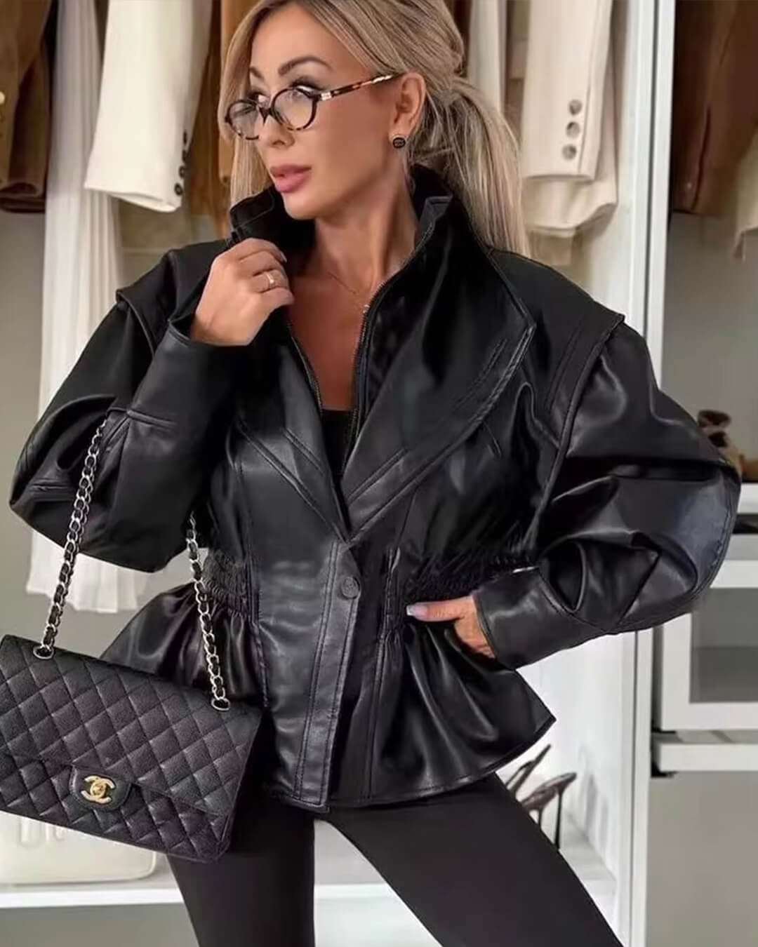 SOERA Stephanie Leather Jacket - Jackets - 1005009760967300-;eS1762988295979371185 Black M