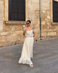 Conjunto Julia saia maxi cami franzida