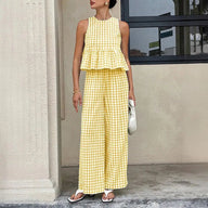 Conjunto de duas peças Leanne aos quadrados com folhos