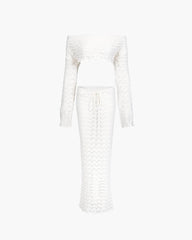 Megan Offshoulder Knit Beach Set