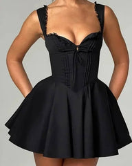 Vestido Mini Rosa com Costas em Atacadores