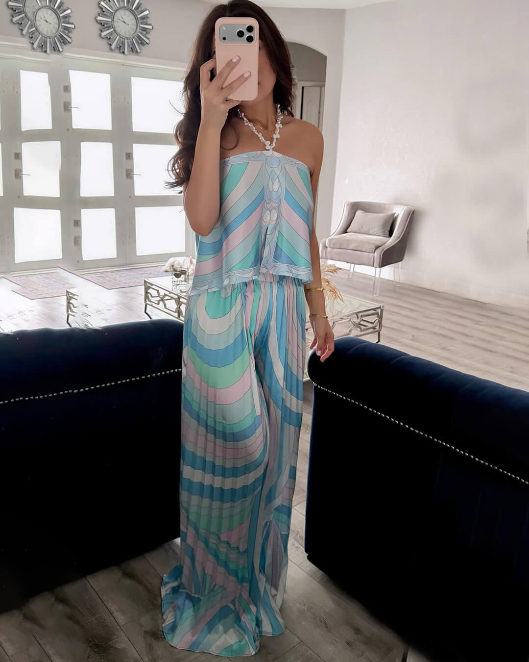 Conjunto Nora calças capri plissadas co-ord