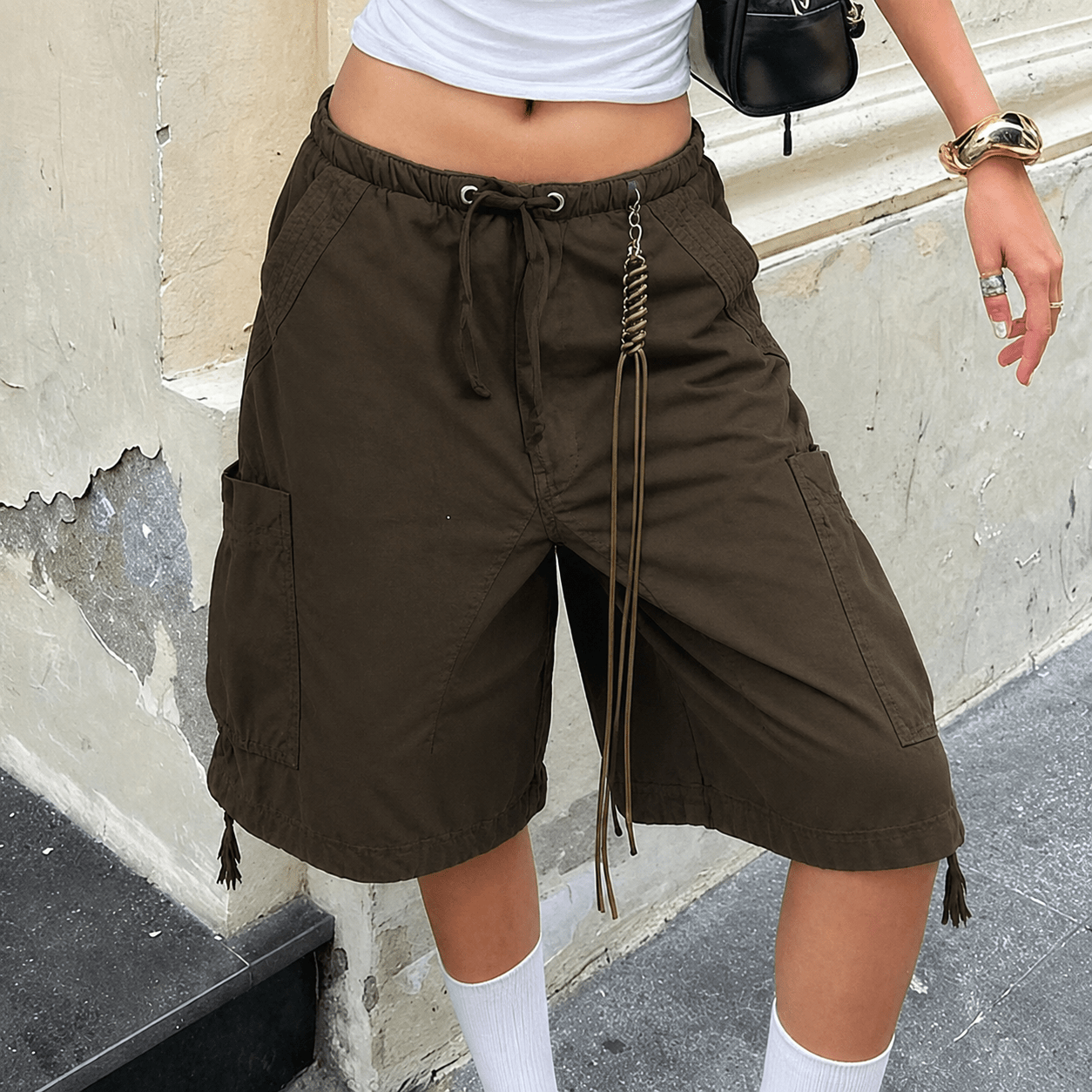 SOERA Riley Baggy Cargo Denim Shorts - Shorts - SOERA-625091-2-M-21411 Coffee M