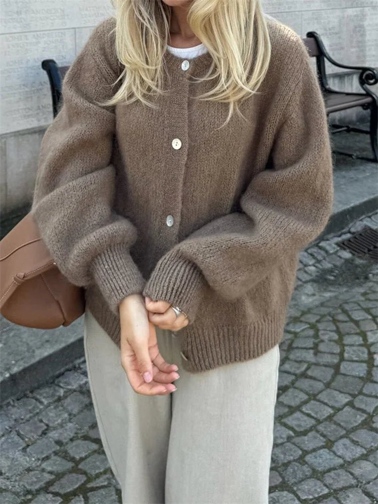 Cardigan de Malha Felpuda Freya