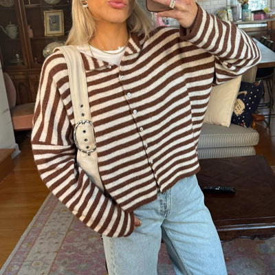 Sofia cardigan às riscas