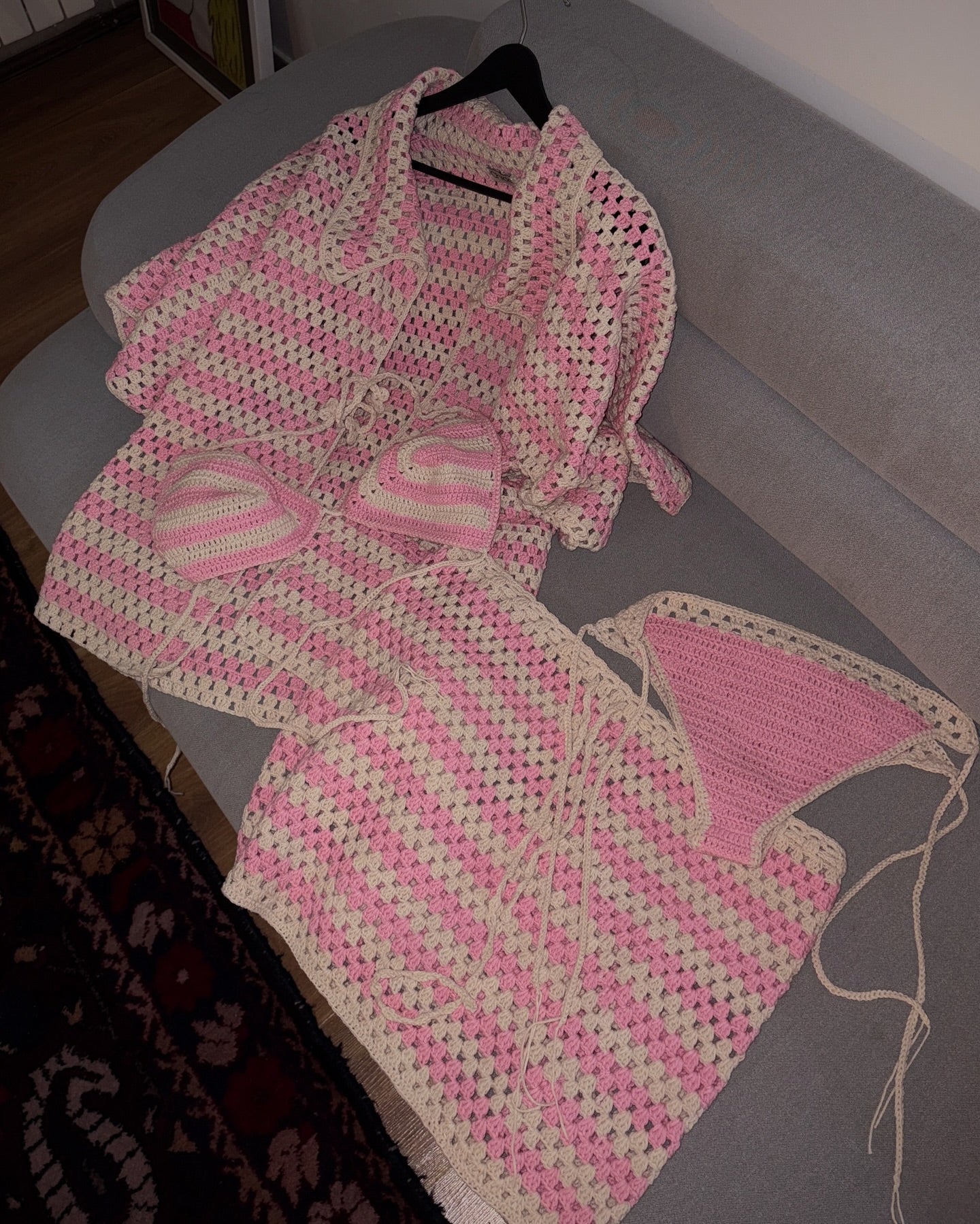 SOERA Bree Color-Block Knit Bikini Set with Coat - Swimwear - SOERA-537411-DEF-OS-46375 Pink S