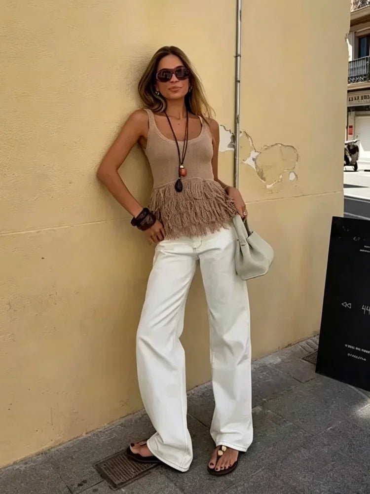 SOERA Mia Tassel Knit Tank Top - Tank Tops - SOERA-634435-L-OS-81251 L