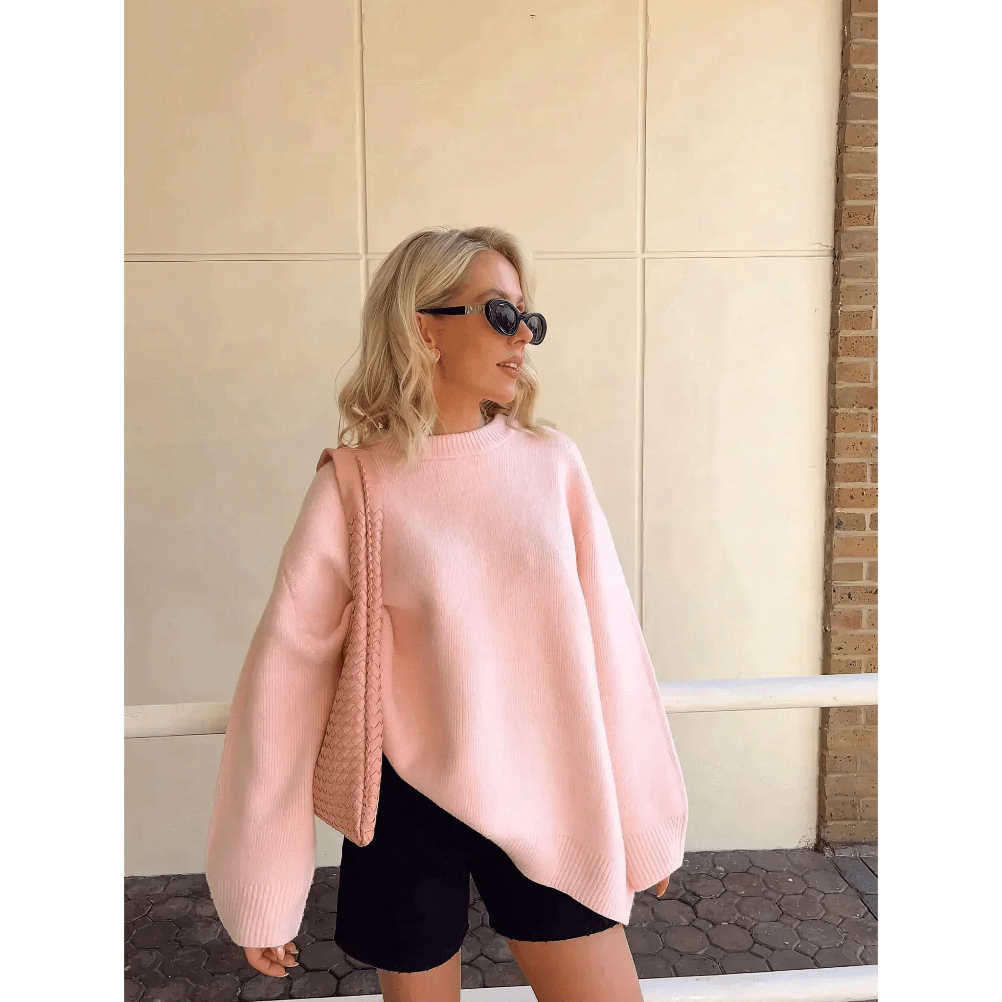 SOERA Aria Knitted Sweater - Tops - HL1758162480459820971 Pink XL