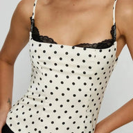 Top de Alças Sofia com Renda e Bolas