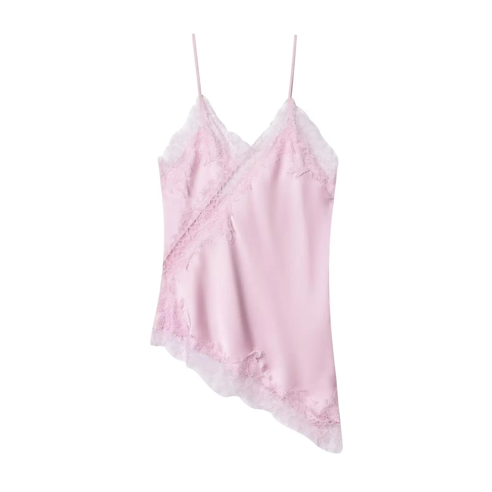 SOERA Kara Asymmetric Satin Cami Top - Tops - 1005009973435965-;CP1763048696673640135 Pink S