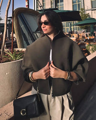 Zarina Casaco Cropped com Fecho