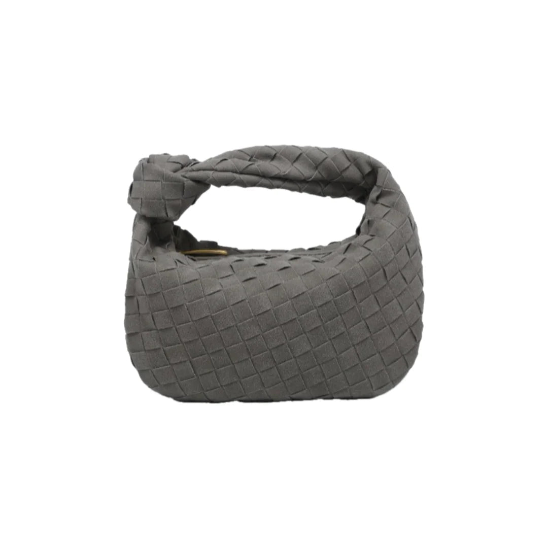 Faux Suede Woven Mini Handbag